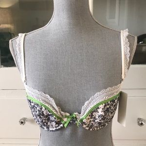 Elle Macpherson 34B Austere printed bra blue green